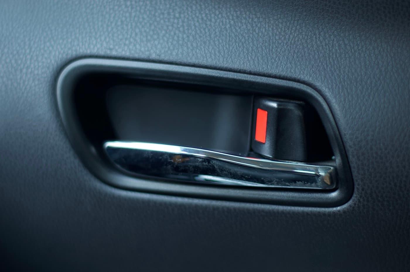 Close detail of a luxury vehicle door handle